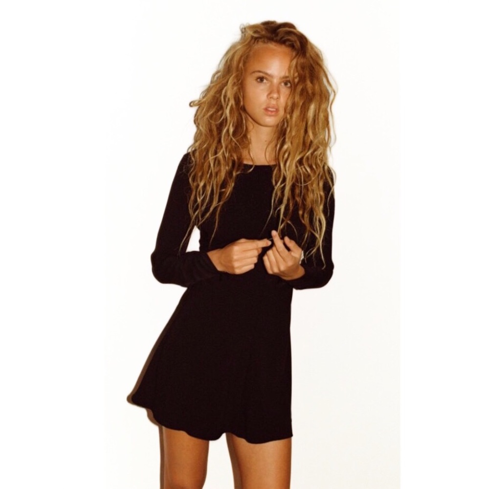 Zara Black Long Sleeve Dress